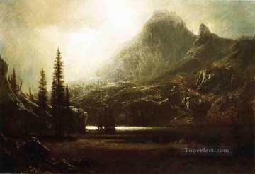 ブルック川の流れ Painting - 山の湖畔 アルバート・ビアシュタットの風景 川